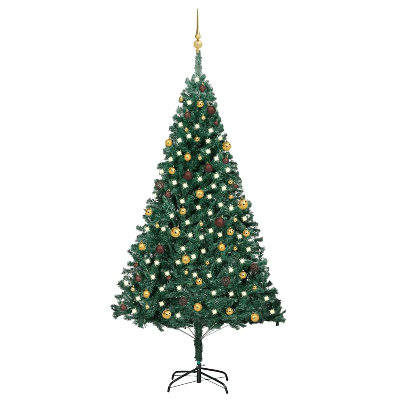 vidaXL Artificial Christmas Tree Green PVC, steel, plastic Large
